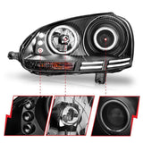 ANZO 2006-2009 Volkswagen Rabbit Projector Headlights w/ Halo Black (CCFL) ANZO Headlights  AXOPROS