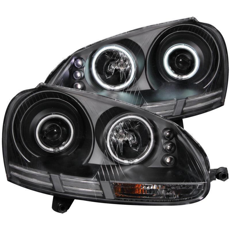 ANZO 2006-2009 Volkswagen Rabbit Projector Headlights w/ Halo Black (CCFL) ANZO Headlights  AXOPROS