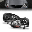 ANZO 2006-2009 Volkswagen Rabbit Projector Headlights w/ Halo Black (CCFL) ANZO Headlights  AXOPROS