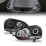 ANZO 2006-2009 Volkswagen Rabbit Projector Headlights w/ Halo Black (CCFL) ANZO Headlights  AXOPROS