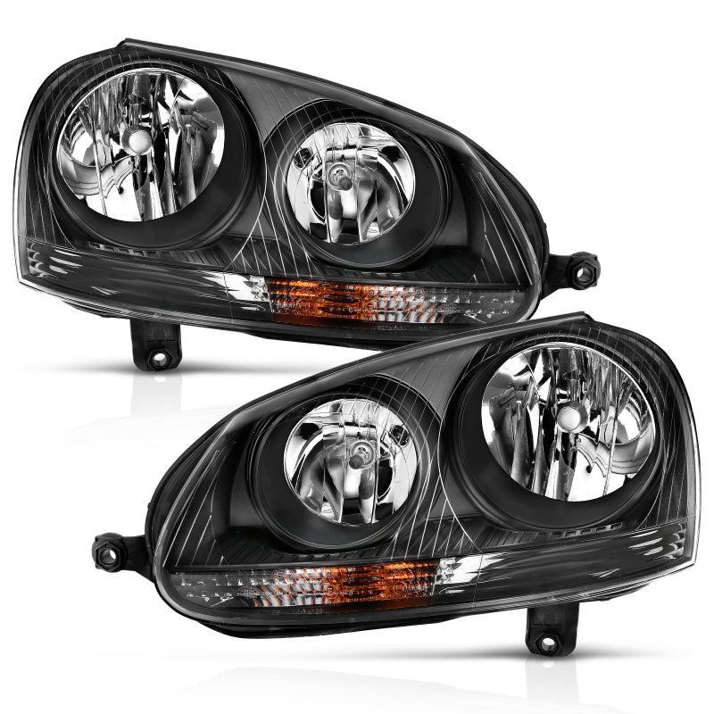 ANZO 2006-2009 Volkswagen Us Rabbit Crystal Headlight Black (Halogen Only) ANZO Headlights  AXOPROS