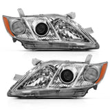 ANZO 2007-2009 Toyota Camry Projector Headlight Chrome Amber (OE Replacement) ANZO Headlights  AXOPROS