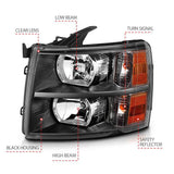 ANZO 2007-2013 Chevrolet Silverado Crystal Headlights Black ANZO Headlights  AXOPROS