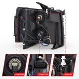 ANZO 2007-2013 Chevrolet Silverado Crystal Headlights Black ANZO Headlights  AXOPROS