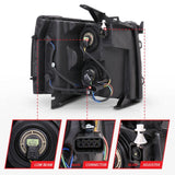 ANZO 2007-2013 Chevrolet Silverado Crystal Headlights Black ANZO Headlights  AXOPROS