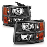 ANZO 2007-2013 Chevrolet Silverado Crystal Headlights Black ANZO Headlights  AXOPROS