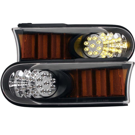 ANZO 2007-2013 Toyota Fj Cruiser LED Parking Lights Black w/ Amber Reflector ANZO Lights Corner  AXOPROS
