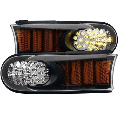 ANZO 2007-2013 Toyota Fj Cruiser LED Parking Lights Black w/ Amber Reflector ANZO Lights Corner  AXOPROS