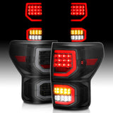 ANZO 2007-2013 Toyota Tundra LED Taillights Plank Style Black w/Smoke Lens ANZO Tail Lights  AXOPROS