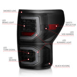 ANZO 2007-2013 Toyota Tundra LED Taillights Plank Style Black w/Smoke Lens ANZO Tail Lights  AXOPROS