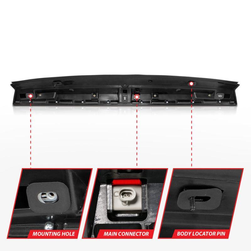 ANZO 2007-2014 Chevrolet Suburban 1500 LED 3rd Brake Light Black Housing Smoke Lens w/ Spoiler 1pc ANZO Lights Corner  AXOPROS