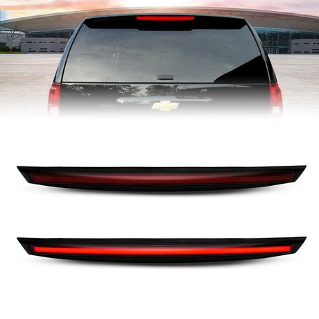 ANZO 2007-2014 Chevrolet Suburban 1500 LED 3rd Brake Light Black Housing Smoke Lens w/ Spoiler 1pc ANZO Lights Corner  AXOPROS