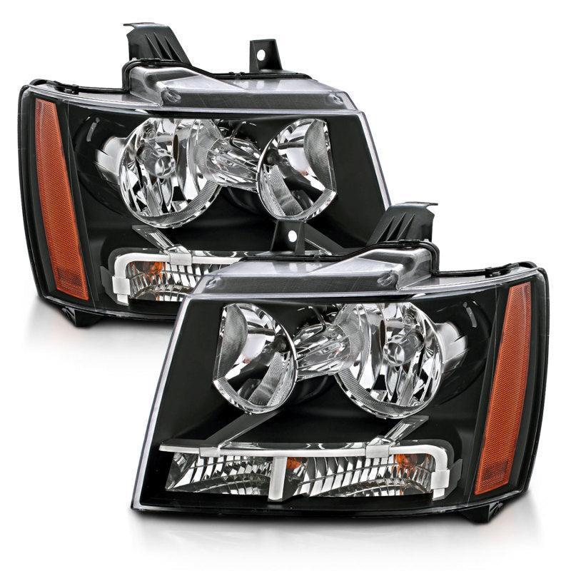 ANZO 2007-2014 Chevrolet Tahoe/Suburban Crystal Headlights Black ANZO Headlights  AXOPROS