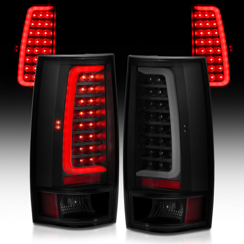 ANZO 2007-2014 Chevy Tahoe LED Taillight Plank Style Black w/Smoke Lens ANZO Tail Lights  AXOPROS