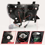 ANZO 2007-2014 Toyota Tundra Projector Light Bar H.L Black Amber(Led High Beam) (Halogen Version) ANZO