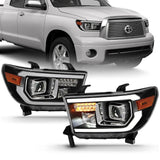 ANZO 2007-2014 Toyota Tundra Projector Light Bar H.L Black Amber(Led High Beam) (Halogen Version) ANZO Headlights  AXOPROS