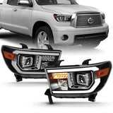 ANZO 2007-2014 Toyota Tundra Projector Light Bar H.L Black Amber(Led High Beam) (Halogen Version) ANZO Headlights  AXOPROS