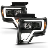 ANZO 2009-2013 Ford F-150 Projector Light Bar G4 Switchback H.L.Black Amber ANZO Headlights  AXOPROS