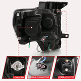 ANZO 2009-2013 Ford F-150 Projector Light Bar G4 Switchback H.L.Black Amber ANZO Headlights  AXOPROS