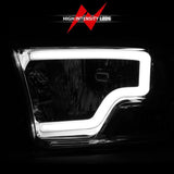 ANZO 2009-2018 Dodge Ram 1500/ 2500/ 3500 Crystal Headlights w/ Light Bar Chrome Housing ANZO Headlights  AXOPROS