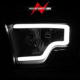 ANZO 2009-2018 Dodge Ram 1500 Crystal Headlights w/ Light Bar Black Housing ANZO Headlights  AXOPROS