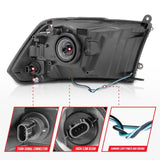 ANZO 2009-2018 Dodge Ram 1500 Crystal Headlights w/ Light Bar Black Housing ANZO Headlights  AXOPROS