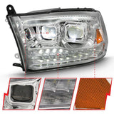 ANZO 2009-2018 Dodge Ram 1500 Led Projector Plank Style Switchback H.L Halo Chrome Amber (OE Style) ANZO Headlights  AXOPROS