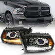 ANZO 2009-2018 Dodge Ram 1500 Projector Plank Style Switchback H.L Halo Black Amber (OE Style) ANZO Headlights  AXOPROS