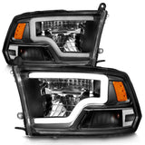 ANZO 2009-2020 Dodge Ram 1500 Full LED Square Projector Headlights w/ Chrome Housing Black Amber ANZO Headlights  AXOPROS