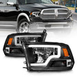 ANZO 2009-2020 Dodge Ram 1500 Full LED Square Projector Headlights w/ Chrome Housing Black Amber ANZO Headlights  AXOPROS