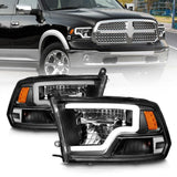 ANZO 2009-2020 Dodge Ram 1500 Full LED Square Projector Headlights w/ Chrome Housing Black Amber ANZO Headlights  AXOPROS