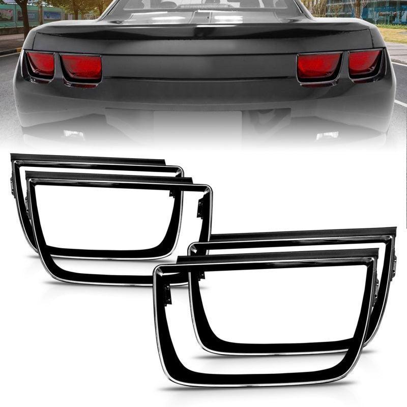 ANZO 2010-2013 Chevrolet Camaro Taillight Bezels - 4pc Gloss Black ANZO Tail Lights  AXOPROS