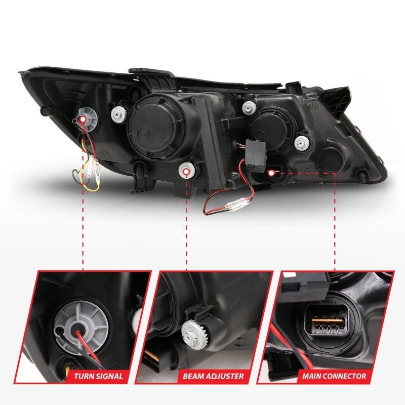 ANZO 2011-2013 Kia Optima Projector Headlights w/ Halo Black (CCFL) ANZO Headlights  AXOPROS