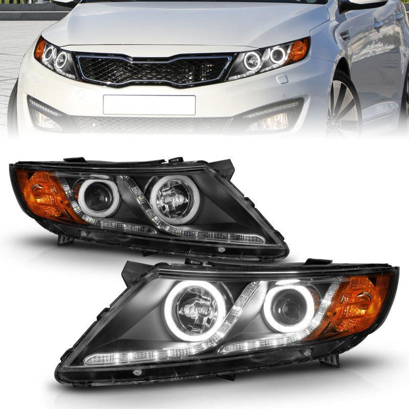 ANZO 2011-2013 Kia Optima Projector Headlights w/ Halo Black (CCFL) ANZO Headlights  AXOPROS