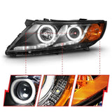 ANZO 2011-2013 Kia Optima Projector Headlights w/ Halo Black (CCFL) ANZO Headlights  AXOPROS