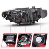 ANZO 2012-2015 BMW 3 Series Projector Headlights w/ U-Bar Black ANZO Headlights  AXOPROS