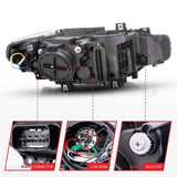 ANZO 2012-2015 BMW 3 Series Projector Headlights w/ U-Bar Black ANZO Headlights  AXOPROS