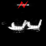 ANZO 2012-2015 BMW 3 Series Projector Headlights w/ U-Bar Black ANZO Headlights  AXOPROS