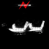 ANZO 2012-2015 BMW 3 Series Projector Headlights w/ U-Bar Black ANZO Headlights  AXOPROS