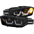 ANZO 2012-2015 BMW 3 Series Projector Headlights w/ U-Bar Black ANZO Headlights  AXOPROS