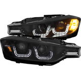 ANZO 2012-2015 BMW 3 Series Projector Headlights w/ U-Bar Black ANZO Headlights  AXOPROS