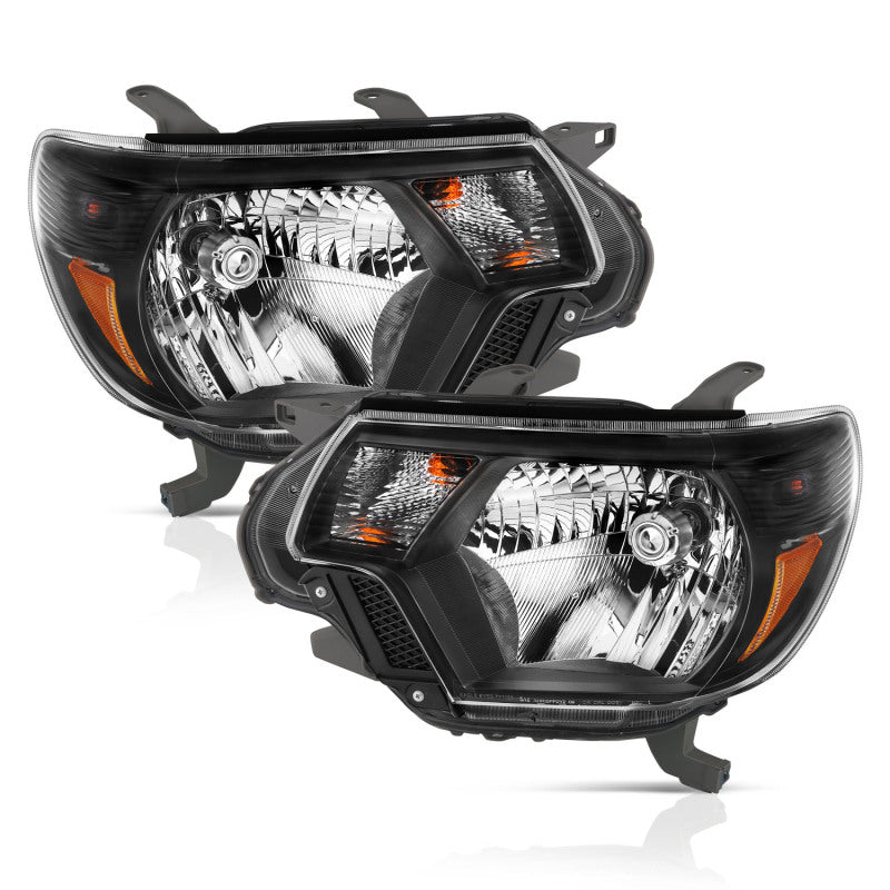 ANZO 2012-2015 Toyota Tacoma Crystal Headlights Black ANZO Headlights  AXOPROS