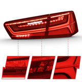 ANZO 2012-2018 Audi A6 LED Taillight Black Housing Red/Clear Lens 4 pcs (Sequential Signal) ANZO Tail Lights  AXOPROS