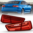 ANZO 2012-2018 Audi A6 LED Taillight Black Housing Red/Clear Lens 4 pcs (Sequential Signal) ANZO Tail Lights  AXOPROS