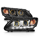 ANZO 2013-2015 Honda Accord Projector Headlights w/ U-Bar Black ANZO Headlights  AXOPROS