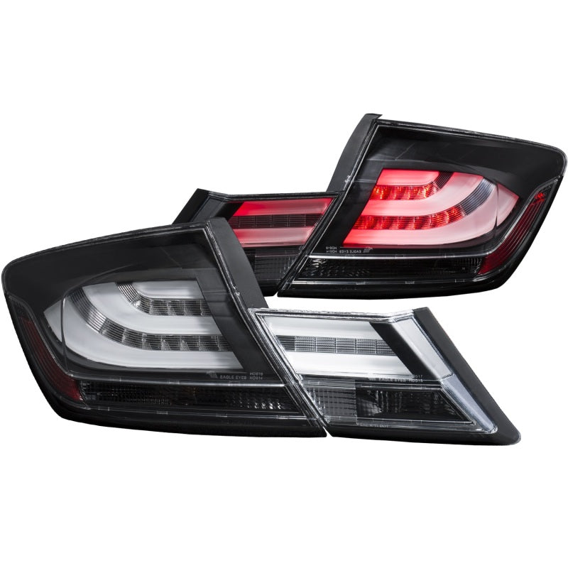 ANZO 2013-2015 Honda Civic LED Taillights Black ANZO Tail Lights  AXOPROS