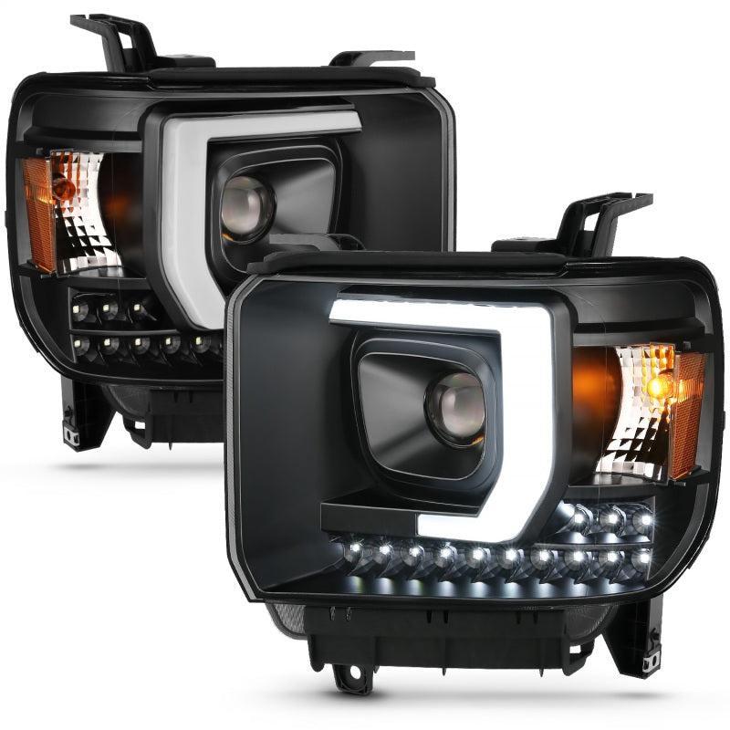 ANZO 2014-2015 Gmc Sierra 1500HD Projector Plank Style Headlight Black W/ Drl ANZO Headlights  AXOPROS