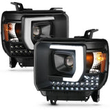 ANZO 2014-2015 Gmc Sierra 1500HD Projector Plank Style Headlight Black W/ Drl ANZO Headlights  AXOPROS