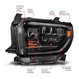 ANZO 2014-2017 Toyota Tundra LED Crystal Headlights w/ Switchback Black Housing w/ DRL ANZO Headlights  AXOPROS