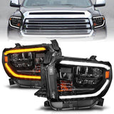 ANZO 2014-2017 Toyota Tundra LED Crystal Headlights w/ Switchback Black Housing w/ DRL ANZO Headlights  AXOPROS